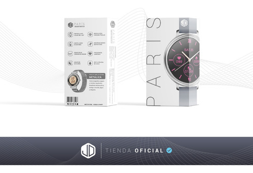 Smartwatch Reloj Inteligente Jd Paris Plata + Malla +cuota-*