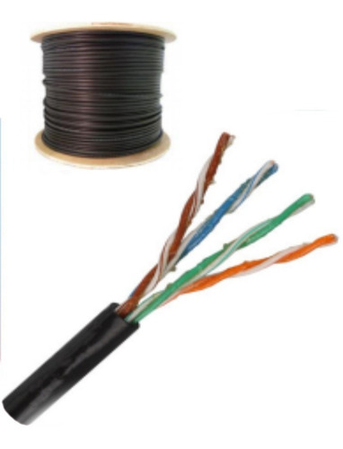 Cable Utp 100% Cobre De 305m/ Cat5e Con Gel Exterior Negro