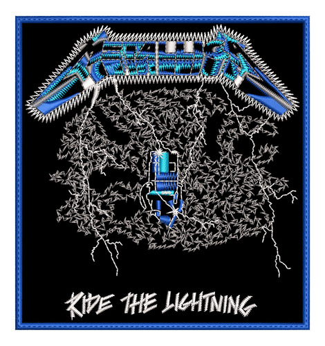 Parche Bordado Metallica Ride T Lightning 12x11cm Metal-rock