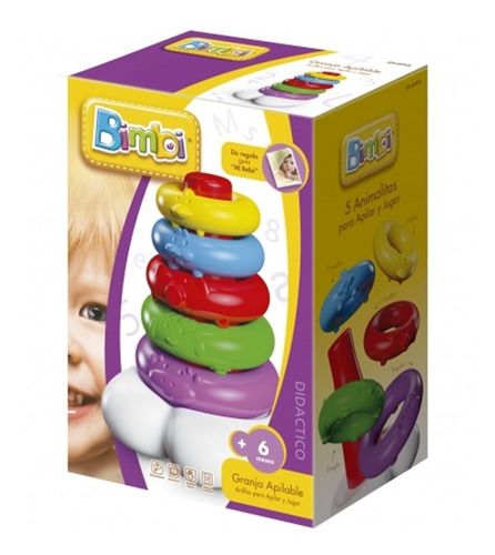 Imagen 5 de 12 de Bimbi Granja Apilable Con 5 Animalitos 01-0115