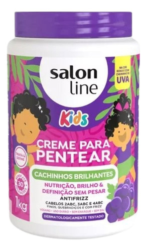 Salon Line Kids Creme Para Pentear Cachinhos Brilhantes 1l