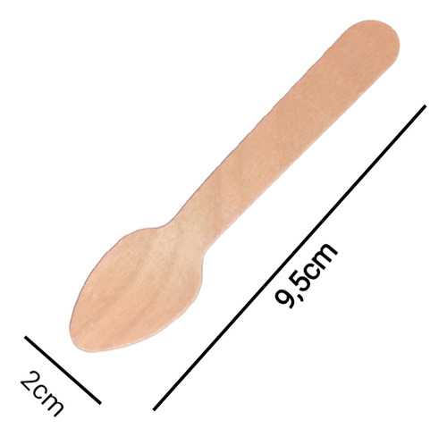 Cucharita Para Postre Madera Ecológicas Pequeña Bambú 9,5cm