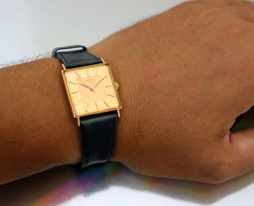 Movado Quadrado Automatico Relogio Pulso Em Ouro 18k J20012