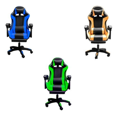 Silla Gamer Con Apoya Pies Y Reclinable