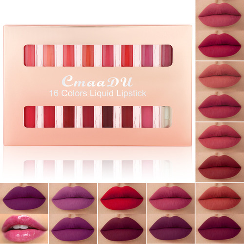 Hs Paquete De 8pcs Labiales De Larga Duración De Doble Punta