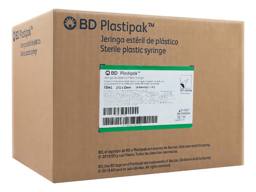 Jeringa Bd Plastipak 10 Ml 21g 32mm