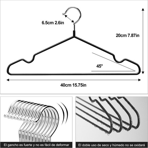 40 Ganchos De Plástico Resistentes For Ropa, Perchas De