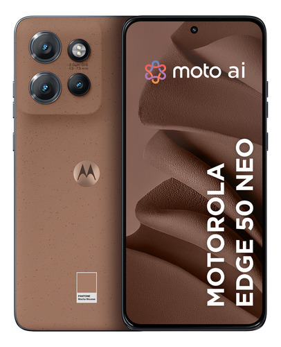 Smartphone Motorola Edge 50 Neo 5G, 256 GB, 16 GB (8 GB de RAM+8 GB de RAM Boost), cámara Sony Moto Ai Ultra Strength Military de 50 MP, modelo Mocha Mousse