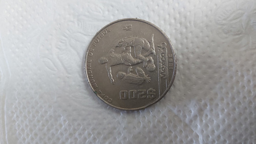 Imagen 1 de 3 de Moneda Copa Mundial De Fútbol México 1986 200