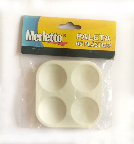 Paleta Plastico 4 Huecos Merletto Huevera Pintar Pack X3