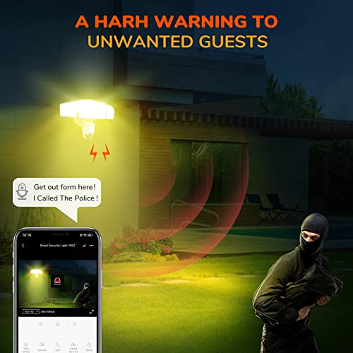 Cámara Jjc Security Floodlight Para Exteriores, 1080p Smart