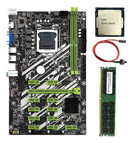 Set De Placa Base Minera B250 Btc Con Cpu G3900+8g Ddr4 Ram+