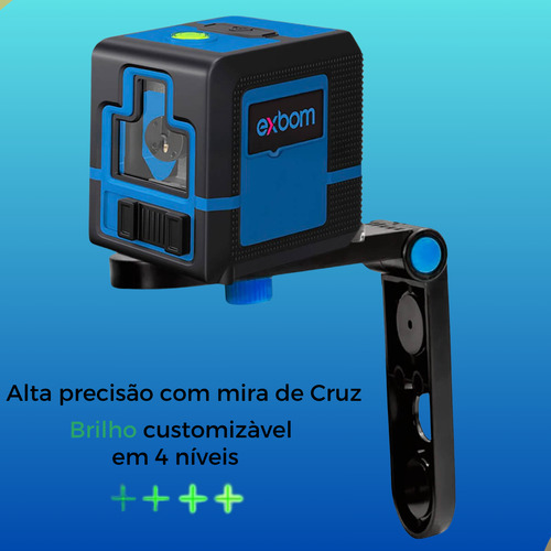 Nìvel A Laser 2 Linhas Verde Cruz 3d Bateria Autonivelante