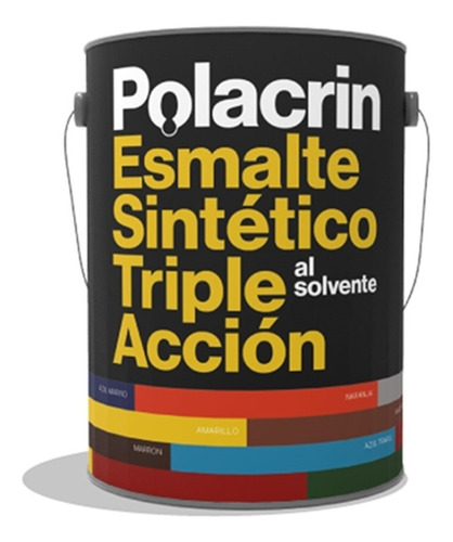 Esmalte Sintetico Bermellon 4 Lts Colores Brillante Polacrin