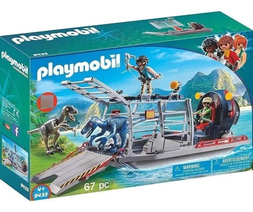 Playmobil Dinos 9433 Hidrodeslizador Con Jaula Para Raptor