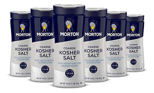 Sal Kosher Morton Kosher Sal, Gruesa, 16 Onzas (paquete De 6