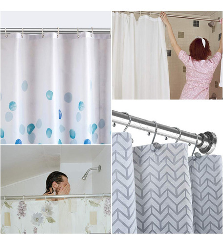 Ganchos Para Cortinas Teeck Barra Para Cortina De Ducha, Res