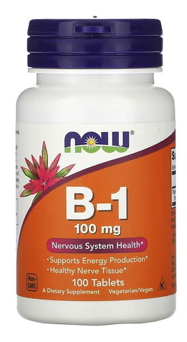 Vitamina B1 Now Foods 100 Mg 100 Tabletas