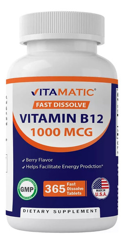 Vitamina B12 Cianocobalamina 1000 Mcg Sublingual 365 Tabs