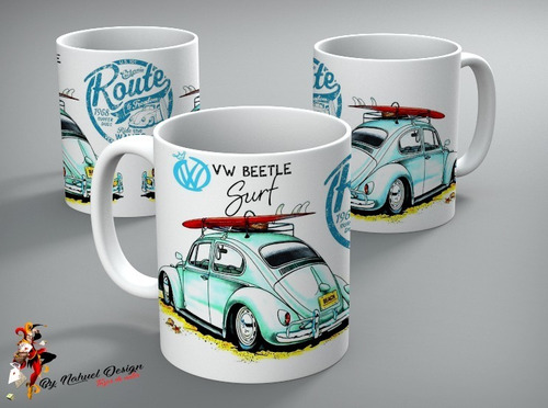 Taza De Ceramica Wolkswagen New Beetle Escarabajo Retro