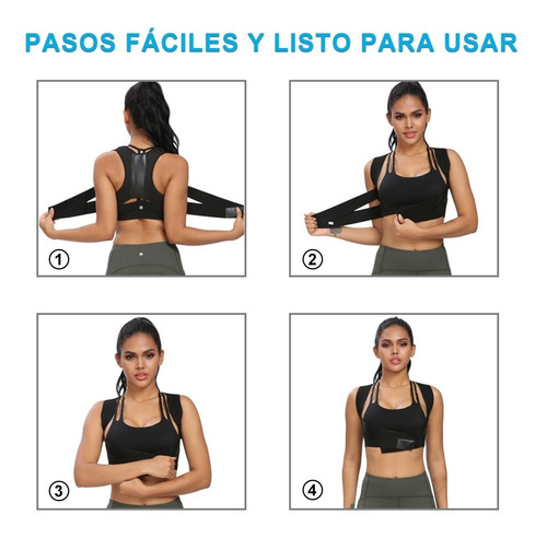 Imagen 6 de 8 de Faja Correctora Postural Chaleco Ajustable