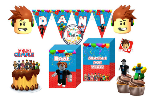 Pack Cotillón Decoración Cumpleaños Roblox-kotillon-k