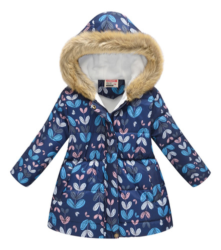 Chaqueta Para Bebés Y Niñas, Parkas Florales, Gruesas Y Cáli