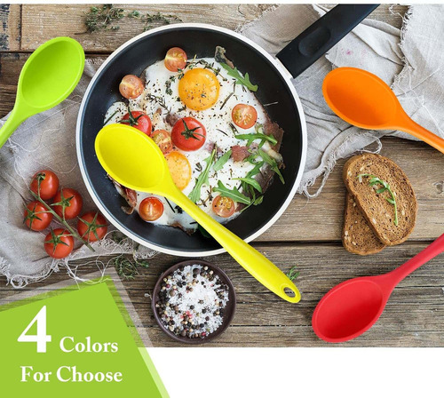 Colher De Mistura De Silicone De 4 Peças, Colher De Cozinha