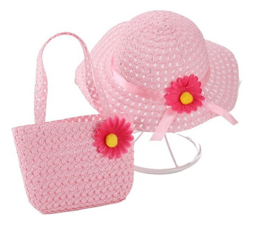 Conjunto De Bolso Infantil Con Sombrero De Paja De Girasol