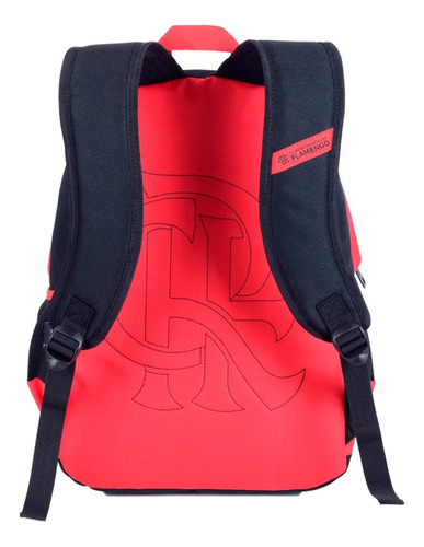 Mochila De Costas Escolar Juvenil Flamengo C/ Estojo Duplo Cor Preto