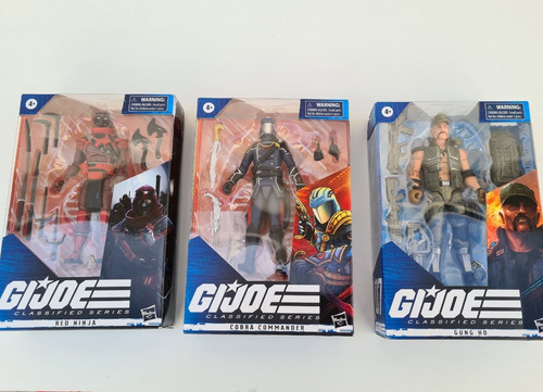 Gi Joe Classified 3pack: Cobra Commander, Gung Ho, Red Ninja (Usado)