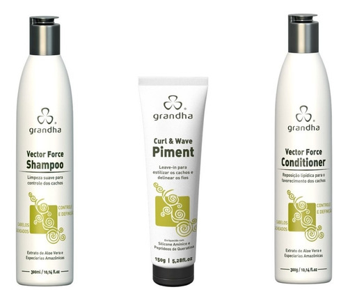 Grandha Vector Force Manutenção Cachos Kit Curl Wave Com 3