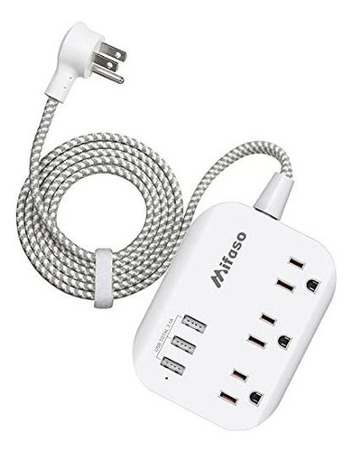 Power Strip Con Usb, Montable Plana Enchufe Power Nm7dr