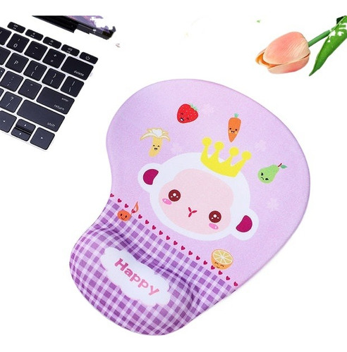 Mousepad Con Reposa Muñecas Kawaii Conejo Mono Gato