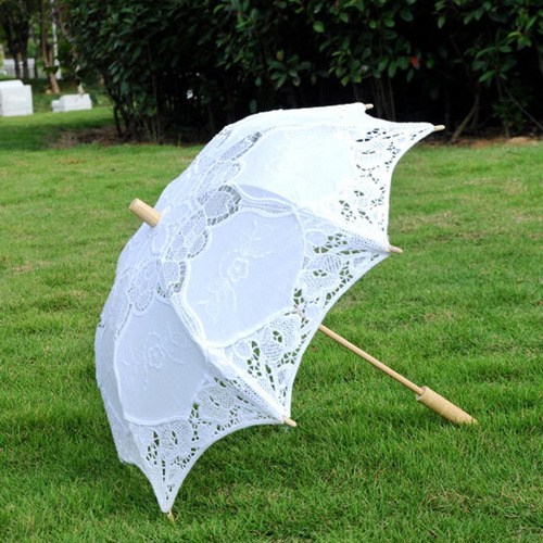 Guarda-chuva De Renda Decoração Com Alça De 52x60cm