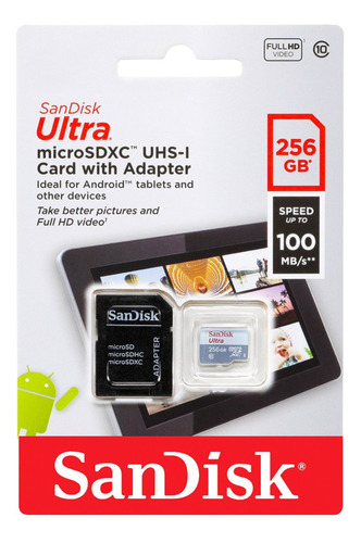 Tarjeta Memoria 256gb Micro Sd / Sd Sandisk Celular Camara