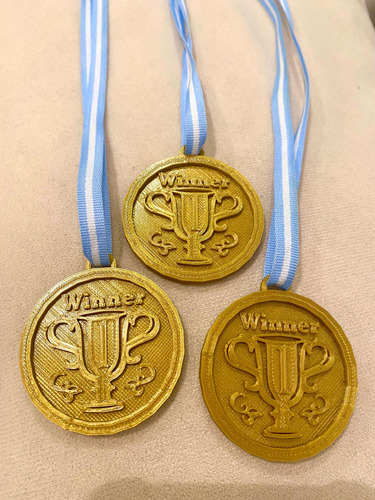 Medallas Souvenir Cumpleaños Fútbol Con Cinta De Argentina