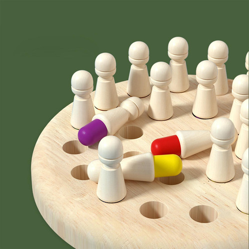 Juego De Ajedrez Con Memoria De Madera Para La 17cmx17cm