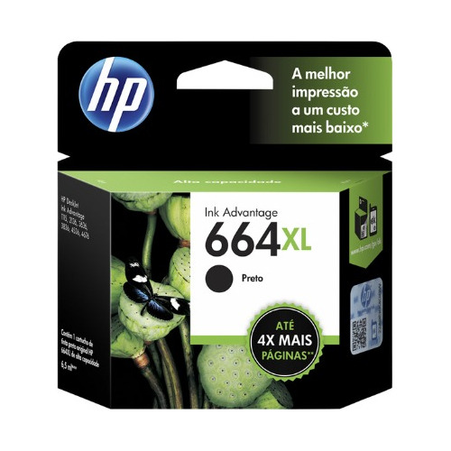 Cartucho Hp 664xl Preto F6v31ab