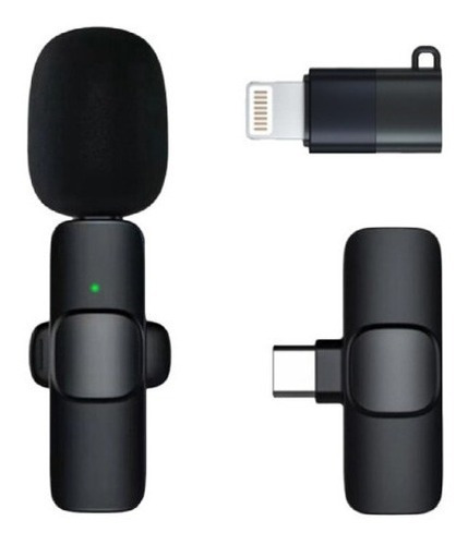 Microfono Inalambrico Para Android Usb-c Plug Play Lavalier Color Negro