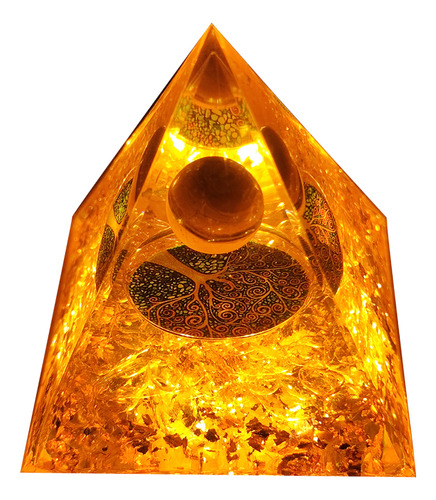 Oro Con Cristales Piramidales De Piedra, Generador De Energí