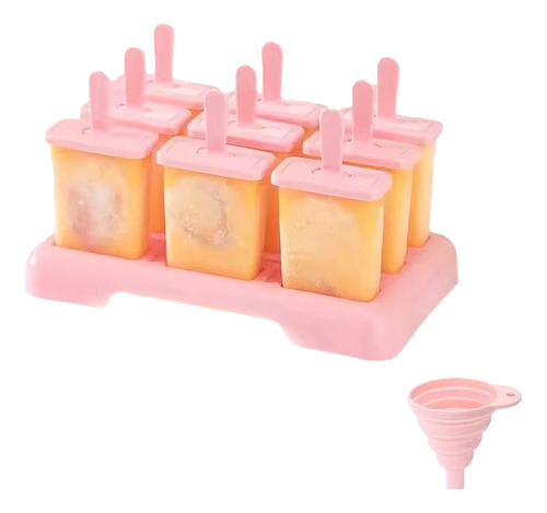 Silicona Helado Helado Paletas Maker 9 Cavidades Casero Pop