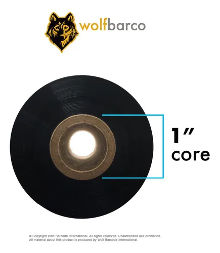 Cinta De Transferencia Térmica Wolfbarco 110 Mm X 300 M Negr
