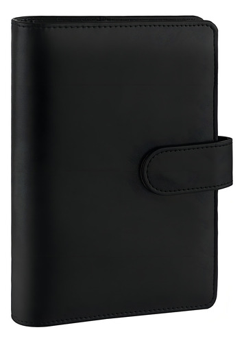 Antner Carpeta De Piel Sintética A6 Recargable Con 6 Anillas Para Papel De Relleno A6, Tapa De Carpeta Personal De Hojas Sueltas Con Cierre De Hebilla Magnética, Color Negro