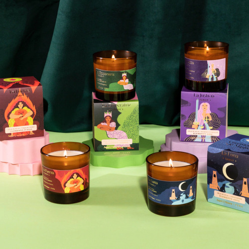 Vela De Soja Aromatizante Elementos Ceremonia De Magas Tarot Elemento Agua La Luna Lima Y Ozono