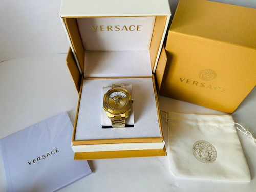 Reloj Pulsera Versace Dorado Para Hombre Dorada Dorado Bdbdj (Usado)