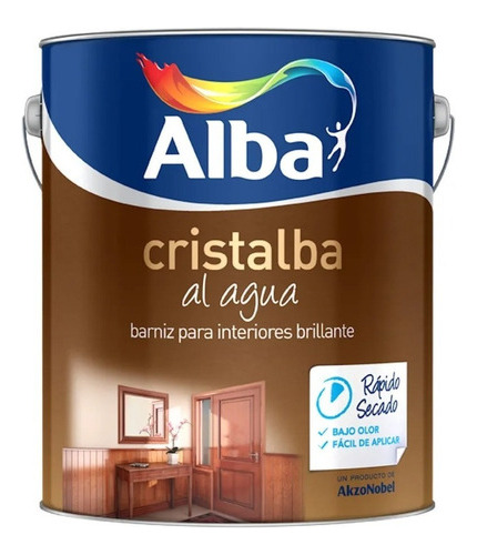 Cristalba Barniz Al Agua Brillante 1lt Pintumm