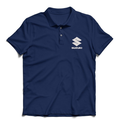 Remera Polo Chomba Hombre Caballero Bordada Logo Suzuki