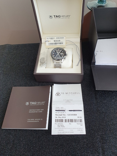 Relógio Tag Heuer Carrera Calibre Heuer 01 Prateado Preto Preto (Usado)