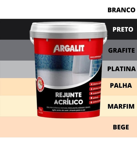 Imagem 9 de 9 de Rejunte Para Pisos Acrilico Argalit 1kg Rejuntalit